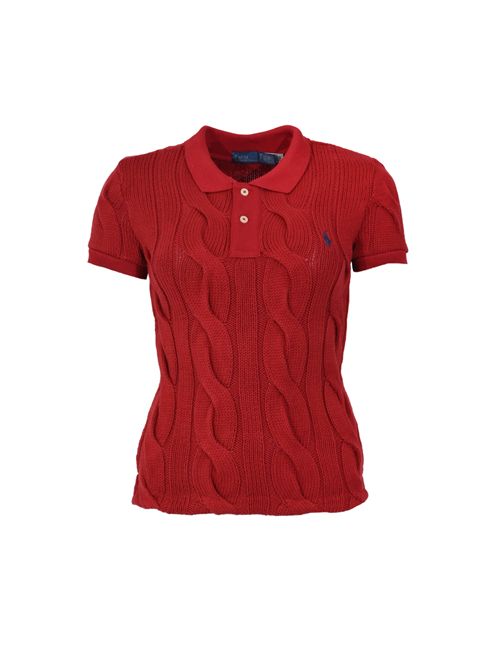 Polo in cotone a trecce Red POLO RALPH LAUREN | 211971703502